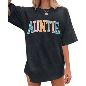 Aunt Shirt for Women Auntie Shirts Funny Auntie Life Rainbow Love Short Sleeve Adult Graphic Tee in Saudi Arabia
