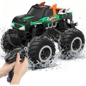 Remote Control Monster Truck Toys - 1:16 Waterproof All Terrain RC Car Fast Remote Control Car with Crashworthy Body, Electric Vehicle Kids Truck Toys for Boys and Girls,Age 6+,Green in Kuwait