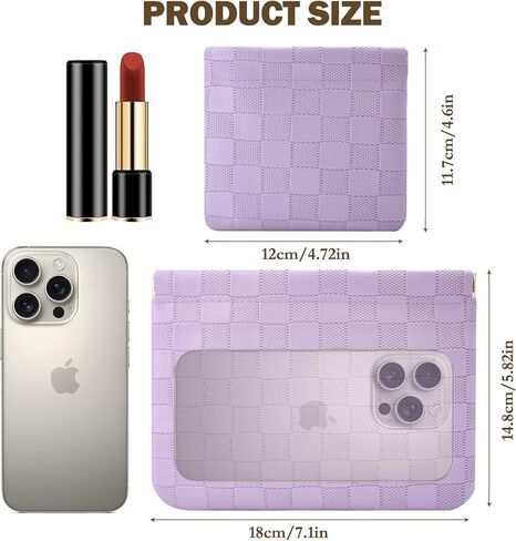 قطعتان من حقيبة مكياج صغيرة للسيدات للمحفظة، حقيبة مكياج صغيرة، منظم المحفظة، محفظة للعملات المعدنية، منظم ملحقات مستحضرات التجميل لأحمر الشفاه، منظم مجموعة السفر، مقاوم للماء ومحمول بسحاب ذاتي الغلق (أسود) in Kuwait