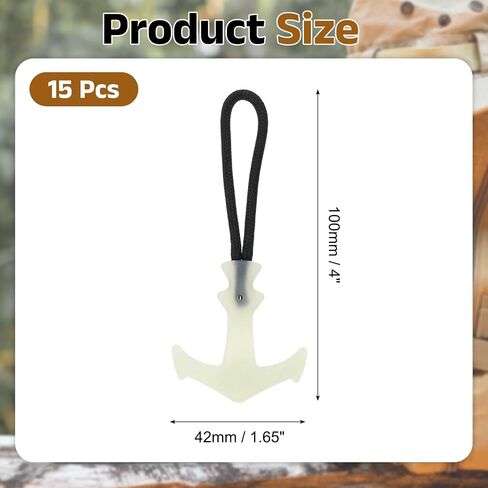 uxcell 5pcs Luminous Zipper Pulls, Zipper Puller Head Glow in The Dark Anti-Lost Extenders for Outdoor Mountaineering Camping Jackets Luggage Backpacks Handbags, White in Saudi Arabia