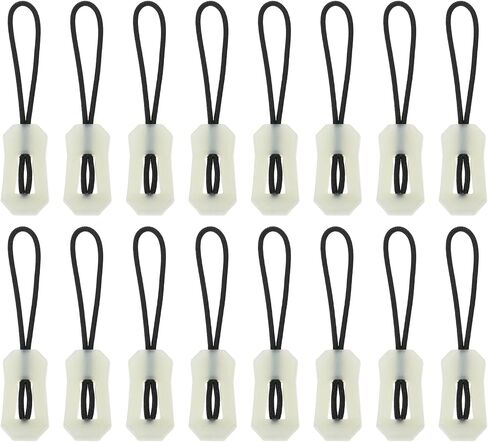 uxcell 16pcs Luminous Zipper Pulls, Zipper Puller Head Glow in The Dark Anti-Lost Extenders for Outdoor Mountaineering Camping Jackets Luggage Backpacks Handbags, White in Saudi Arabia