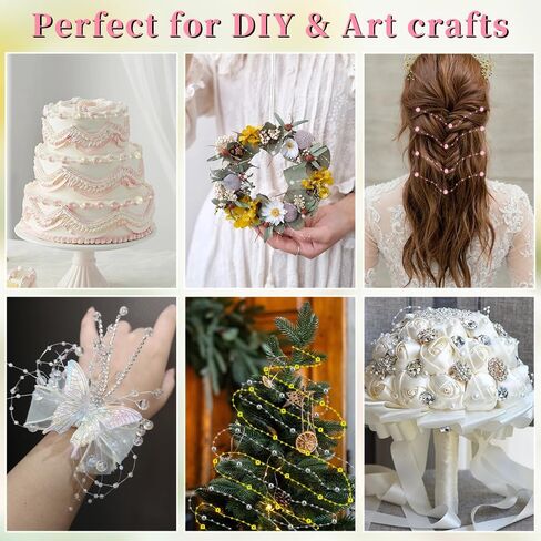 لؤلؤة حبة جارلاند لؤلؤة جارلاند لشجرة عيد الميلاد 98 قدمًا من اللؤلؤ الاصطناعي سلسلة من حبات اللؤلؤ سلسلة خرزة لفة من أجل باقة الحرف اليدوية المنزلية وحفلات الزفاف وحفلات عيد الميلاد (أحمر) in Kuwait