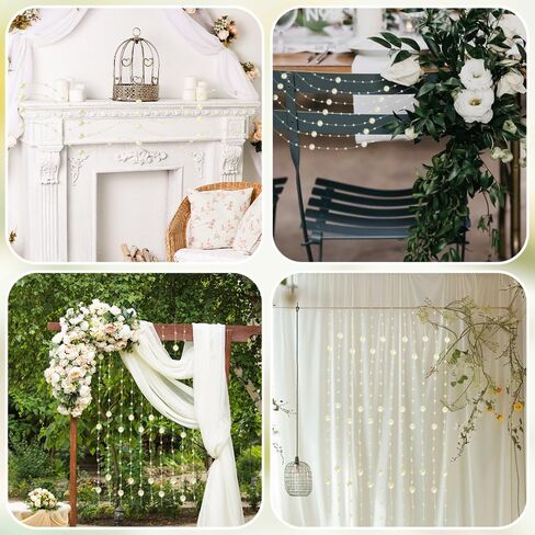 لؤلؤة حبة جارلاند لؤلؤة جارلاند لشجرة عيد الميلاد 98 قدمًا من اللؤلؤ الاصطناعي سلسلة من حبات اللؤلؤ سلسلة خرزة لفة من أجل باقة الحرف اليدوية المنزلية وحفلات الزفاف وحفلات عيد الميلاد (أحمر) in Kuwait