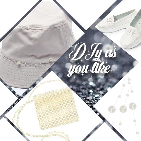 خيوط اللؤلؤ لتزيين سلسلة الخرز الاصطناعي للحرف اليدوية، حبلا من اللؤلؤ الصناعي لحفلات الزفاف وباقة الزهور المركزية لتزيين حفلات شجرة الكريسماس 8+3 مم، 10 متر in Kuwait