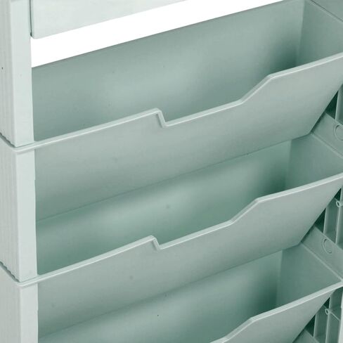 Mobile Bookshelf Cart, Layers Movable Book Storage Shelf Wheels Tilted Thickened Plastic 360° Rotation, Large Capacity Rolling Bookshelf for Indoor Classroom Bedroom (Blue) in Saudi Arabia