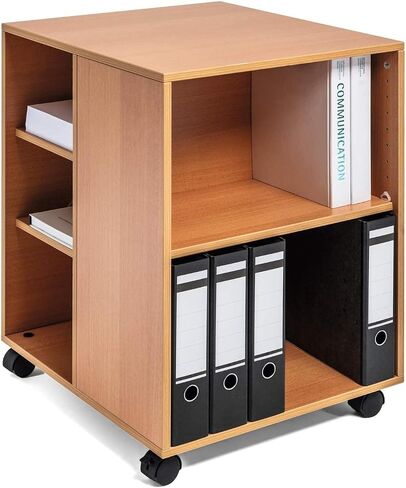 Durable Multi-Functional Trolley - 3 Tier White Rolling Cart Storage Organizer - Made of Strong Melamine - Perfect for Storing Documents, Folders, and More. in an Office Environment in Saudi Arabia