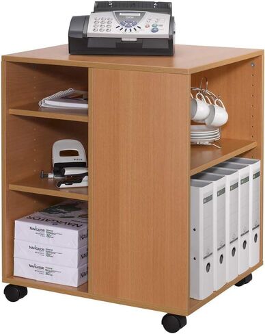 Durable Multi-Functional Trolley - 3 Tier White Rolling Cart Storage Organizer - Made of Strong Melamine - Perfect for Storing Documents, Folders, and More. in an Office Environment in Saudi Arabia