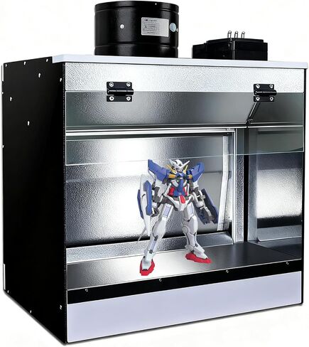 Water Curtain Spray Booth, Model Paint Booth with Exhaust Fans, Benchtop Airbrush Spray Booth with LED Lighting & Removable Water Tank, for Painting Model DIY Craft S in Saudi Arabia