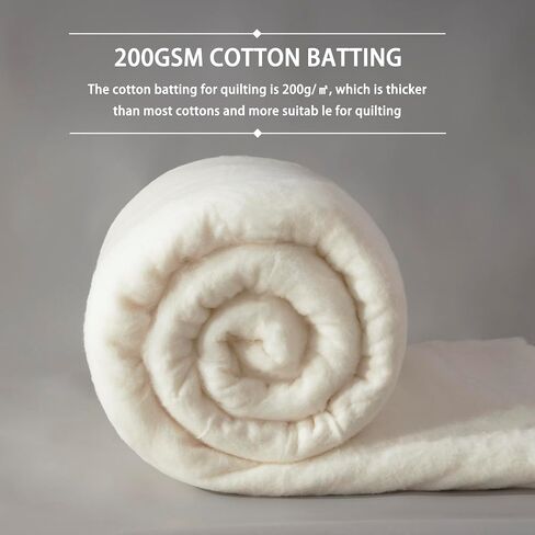 Natural Cotton Batting for Quilting, Batting for Sewing Handmade Quilts All Season Light Weight Quilt Batting for Quilts, Craft and Wearable Arts 200GSM 47x59 Inch in Saudi Arabia