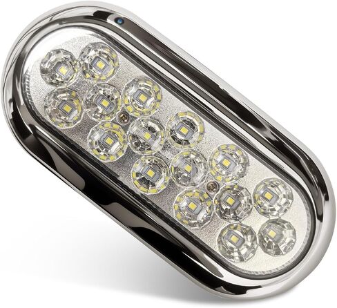 6 inch Oval Truck Side Marker Light 16 LED Trailer Lights Stop Brake Turn Signal lights for Trucks, Trailers, Boats, RV (White) in Saudi Arabia