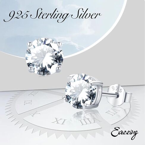 MEDWISE Simple Malachite/Turquoise/Moonstone/Zirconia Earrings 925 Sterling Silver Malachite Stud Earrings 6mm Round Mallache Earrings Peacock Stone Jewelry Gifts for Women Wife in Kuwait