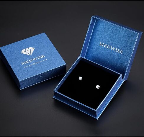 MEDWISE Simple Malachite/Turquoise/Moonstone/Zirconia Earrings 925 Sterling Silver Malachite Stud Earrings 6mm Round Mallache Earrings Peacock Stone Jewelry Gifts for Women Wife in Kuwait