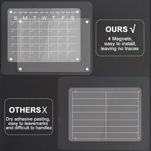 HJYAXQO 15 * 11 Inch Magnetic Dry Erase Board Calendar for Fridge Magnetic Clear Monthly Planning Board and Memo Whiteboard，w/8-color erasable Marker Pen，for Events/Meetings/Shopping Lists in Saudi Arabia