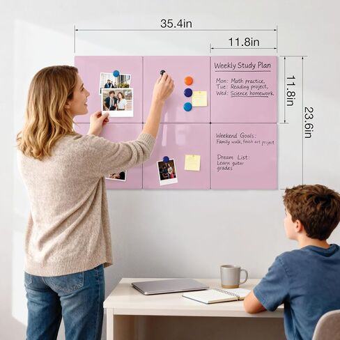لوح مسح جاف مغناطيسي من كوميكس، 6 عبوات، 11.8 × 11.8 بوصة، سبورة بيضاء معيارية للثلاجة والمكتب والمنزل، مجموعة مسح جاف صغيرة بيضاء للأطفال والطلاب ومنظم المطبخ ومخططه، أرجواني in Kuwait