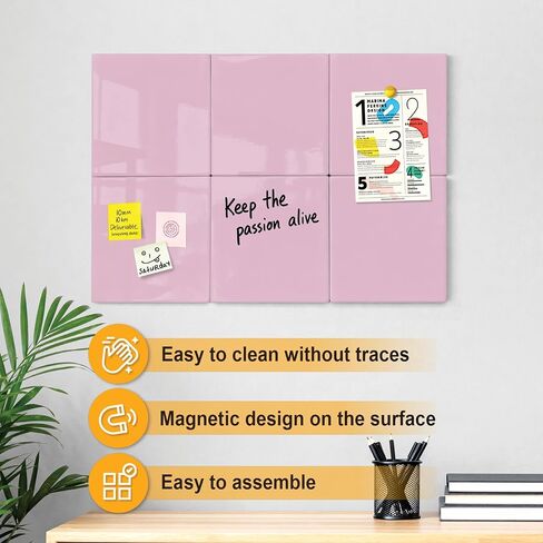 لوح مسح جاف مغناطيسي من كوميكس، 6 عبوات، 11.8 × 11.8 بوصة، سبورة بيضاء معيارية للثلاجة والمكتب والمنزل، مجموعة مسح جاف صغيرة بيضاء للأطفال والطلاب ومنظم المطبخ ومخططه، أرجواني in Kuwait