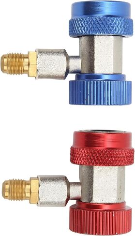 CHICIRIS R134A AC تكييف الهواء مقرنة سريعة عالية منخفضة محول لHVAC، ارتفاع معدل التدفق موصلات سريعة لمجموعة قياس التيار المتردد، الأحمر والأزرق، مجموعة من 2 in Kuwait