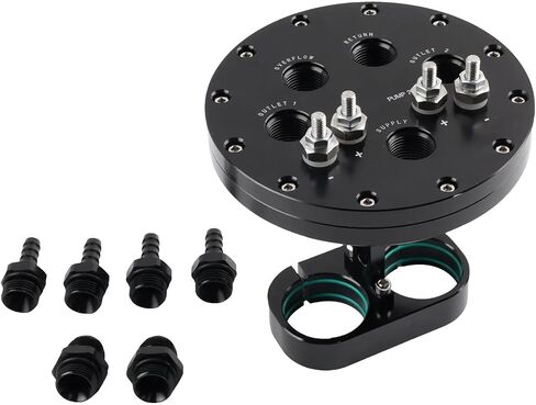 Fuel Pump Hanger Assembly Twin Fuel Pump Bracket 39mm Suits Single Dual Replacement Compatible for Walbro 39mm-40mm Pumps Aluminum Black in Saudi Arabia