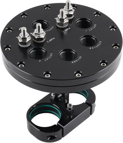 Fuel Pump Hanger Assembly Twin Fuel Pump Bracket 39mm Suits Single Dual Replacement Compatible for Walbro 39mm-40mm Pumps Aluminum Black in Saudi Arabia