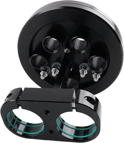 Fuel Pump Hanger Assembly Twin Fuel Pump Bracket 39mm Suits Single Dual Replacement Compatible for Walbro 39mm-40mm Pumps Aluminum Black in Saudi Arabia