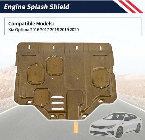 Engine Splash Shield Guard for Kia Optima 2016-2020 / Hyundai Sonata 2015-2017- Heavy-Duty PVC Skid Plate for Radiator, Engine & Transmission - w/Extended Cover, Service Holes & Vent Design in Saudi Arabia