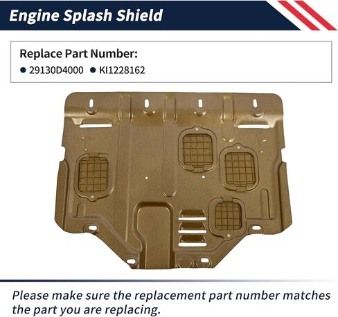 Engine Splash Shield Guard for Kia Optima 2016-2020 / Hyundai Sonata 2015-2017- Heavy-Duty PVC Skid Plate for Radiator, Engine & Transmission - w/Extended Cover, Service Holes & Vent Design in Saudi Arabia