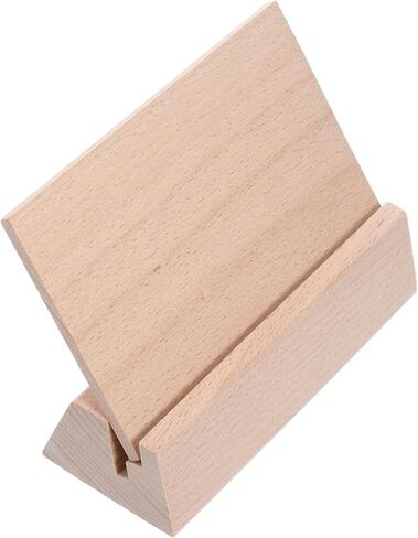 Wooden Desk Calendar Base Stand Natural Wood Card Display Holder for Photos Memos and Table Calendars Long Versatile Organizer for Home Office Use in Saudi Arabia