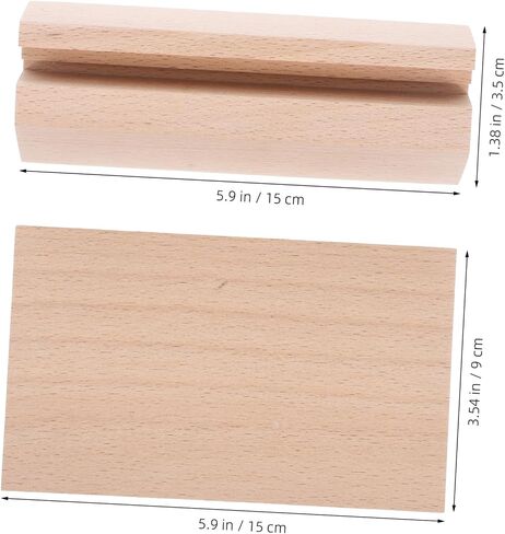Wooden Desk Calendar Base Stand Natural Wood Card Display Holder for Photos Memos and Table Calendars Long Versatile Organizer for Home Office Use in Saudi Arabia