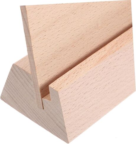 Wooden Desk Calendar Base Stand Natural Wood Card Display Holder for Photos Memos and Table Calendars Long Versatile Organizer for Home Office Use in Saudi Arabia