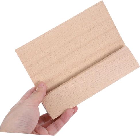 Wooden Desk Calendar Base Stand Natural Wood Card Display Holder for Photos Memos and Table Calendars Long Versatile Organizer for Home Office Use in Saudi Arabia