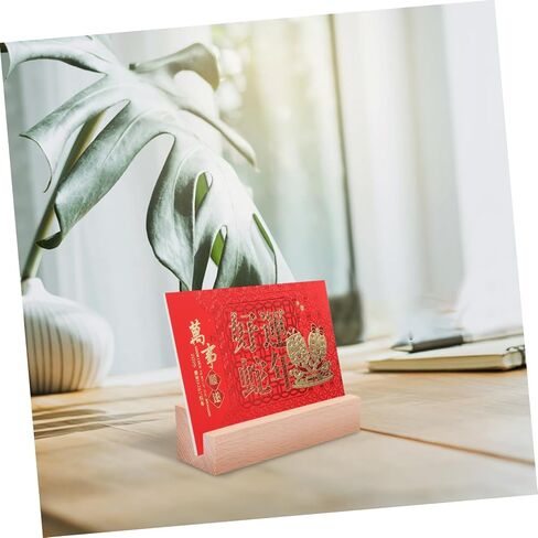 Garneck Multi-function Wooden Display Stand for Desk Calendar Photo Clips Sturdy Base Slot for Stability for Tabletop Decor Party Use in Saudi Arabia