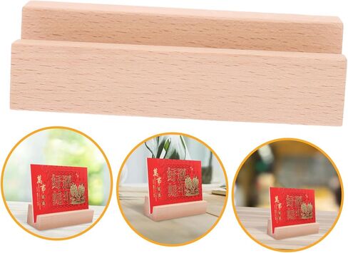 Garneck Multi-function Wooden Display Stand for Desk Calendar Photo Clips Sturdy Base Slot for Stability for Tabletop Decor Party Use in Saudi Arabia
