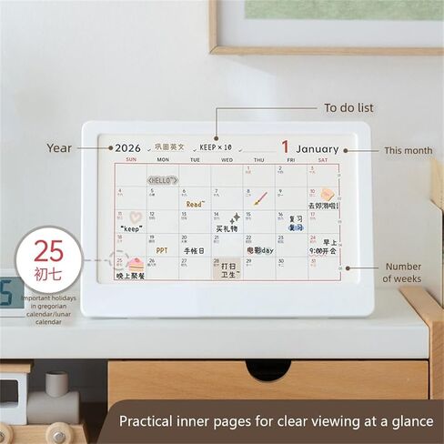 Double Purpose Desk Calendar Holder Photo Display Space Tilt for Optimal Viewing Lightweighted in Saudi Arabia