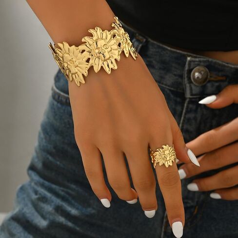 Gold Bangle Bracelets for Women Adjustable Cuff Bracelet Jewelry Elegant Gold Bangle Bracelets Gifts for Women in Saudi Arabia