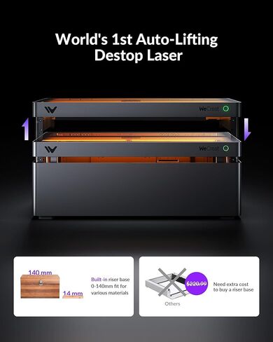 WECREAT Vision Pro 45W Laser Cutter and Engraver Machine, with 2W IR Laser Module, 137" Auto Conveyor Feeder, Fume Extractor, Full Enclosure Laser Engraver for Jewelry Art Designer Small Business in Kuwait