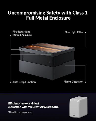 WECREAT Vision Pro 45W Laser Cutter and Engraver Machine, with 2W IR Laser Module, 137" Auto Conveyor Feeder, Fume Extractor, Full Enclosure Laser Engraver for Jewelry Art Designer Small Business in Kuwait