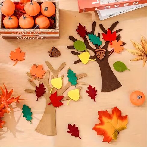 96Pcs Fall Thankful Trees Foam Craft Kits, Thanksgiving Trees Decorations Autumn Art Project Activity Thanksgiving Party Home Decoration in Saudi Arabia