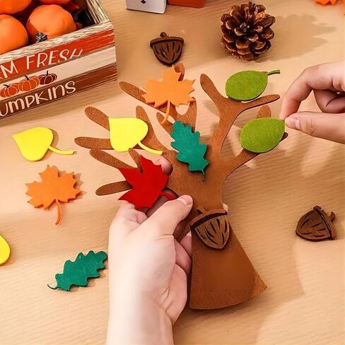 96Pcs Fall Thankful Trees Foam Craft Kits, Thanksgiving Trees Decorations Autumn Art Project Activity Thanksgiving Party Home Decoration in Saudi Arabia