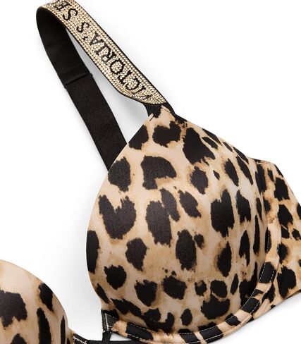 فيكتوريا سيكريت Bombshell Shine Strap Push Up Bra، إضافة 2 كوب، ياقة عميقة، دانتيل، حمالات صدر للنساء، مجموعة مثيرة جدًا، حرف واحد فقط باللون الأحمر (38DD) in Saudi Arabia