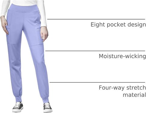 WonderWink W123 Women’s Comfort Waist Cargo Jogger Pant — Navy, X-Large Tall in Saudi Arabia