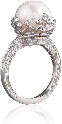 Elegant Inlaid Imitation Pearl Ring Hand Carved Pattern for Banquet Wedding Proposal Party Daily Vintage Jewelry Gift in Saudi Arabia