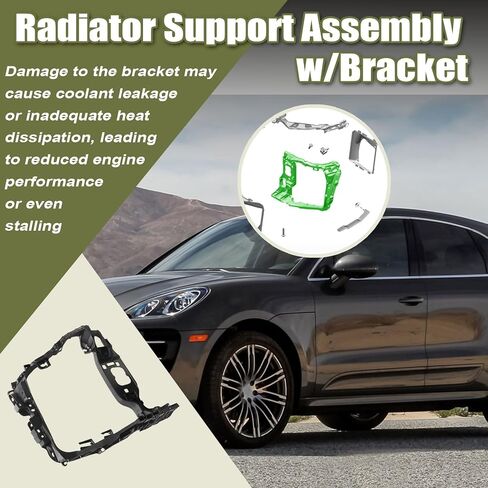 Priprilod Radiator Support Assembly w/Bracket Right Passager Side Center，Compatible With Porsche Macan 2015 2016 2017 2018#95B805594 in Saudi Arabia