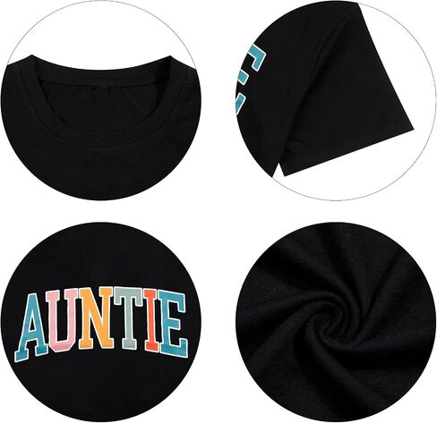 تي شيرت Aunt للنساء قمصان Auntie مرحة Auntie Life Rainbow Love بأكمام قصيرة للبالغين in Saudi Arabia