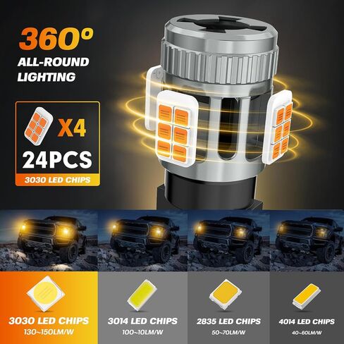 3157 LED Turn Signal Bulb, 600% Super Bright 3156 LED Bulb Amber CANBUS Error Free Anti Hyper Flash 3457na 3057 Front Rear Blinker Turn Signal Light, 2 Pack in Saudi Arabia