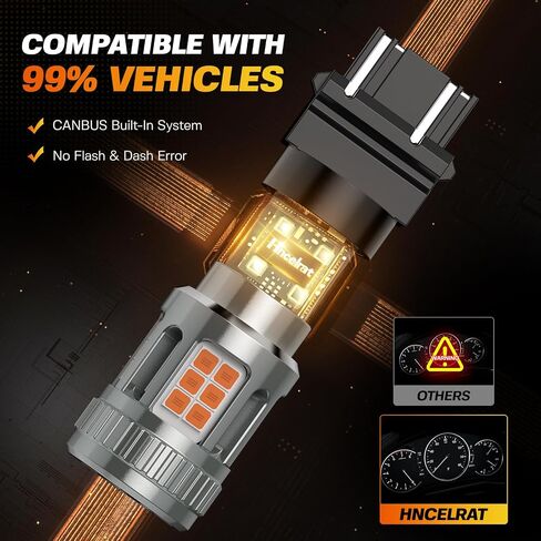 3157 LED Turn Signal Bulb, 600% Super Bright 3156 LED Bulb Amber CANBUS Error Free Anti Hyper Flash 3457na 3057 Front Rear Blinker Turn Signal Light, 2 Pack in Saudi Arabia