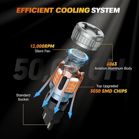 3157 LED Turn Signal Bulb, 600% Super Bright 3156 LED Bulb Amber CANBUS Error Free Anti Hyper Flash 3457na 3057 Front Rear Blinker Turn Signal Light, 2 Pack in Saudi Arabia