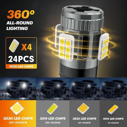 3157 LED Turn Signal Bulb, 600% Super Bright 3156 LED Bulb Amber CANBUS Error Free Anti Hyper Flash 3457na 3057 Front Rear Blinker Turn Signal Light, 2 Pack in Saudi Arabia