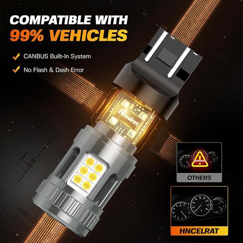 3157 LED Turn Signal Bulb, 600% Super Bright 3156 LED Bulb Amber CANBUS Error Free Anti Hyper Flash 3457na 3057 Front Rear Blinker Turn Signal Light, 2 Pack in Saudi Arabia