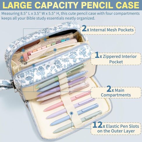 Bible Study Supplies Journaling Kit for Women with Bible Cover Case, Christmas Christian Gifts for Women, Bible Study Tools Accessories Set with Highlighters Pens, Pencil Case Notebook Annotation Kit in Saudi Arabia