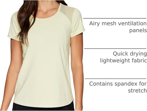 RBX Activewear Workout T-Shirt for Women, Breathable Mesh Panel Gym Running Tee Stretchy Super Soft Gym Top with Mesh in Saudi Arabia