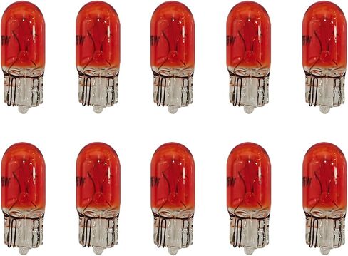10PCS 194 Bulb T10 Light Bulb 168 W5W 1/4 Wedge Base 12V 5W Side Marker Dash Turn Light Bulbs Flat Foot Mini Quartz Halogen Width T10 194 2825 License Plate Bulbs Instrument Lights (White) in Saudi Arabia